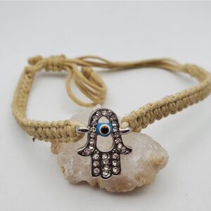 Chakra evil eye crystal simplistic twine braided bracelet B1416‎